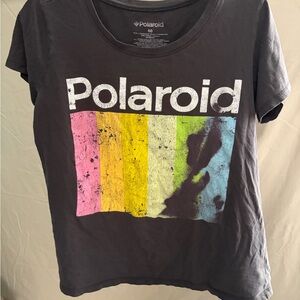 torrid Black Short-Sleeve Tee with Pink Yellow Green Blue Stripe Graphic